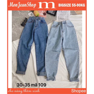 Quần Baggy Nữ Jean Lưng Cao Size Đại Tôn Dáng Có 3 Màu Bigsize 55kg Đến 80kg Ms109