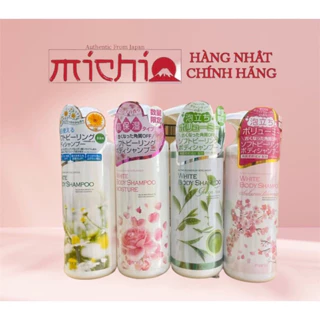 Sữa tắm trắng da toàn thân Manis White Body Shampoo [hồng hoa anh đào, hoa cúc, trà xanh] 450ml Nhật Bản