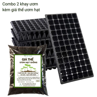 Combo khay ươm + giá thể ươm hạt giống chuyên dụng giàu dinh dưỡng