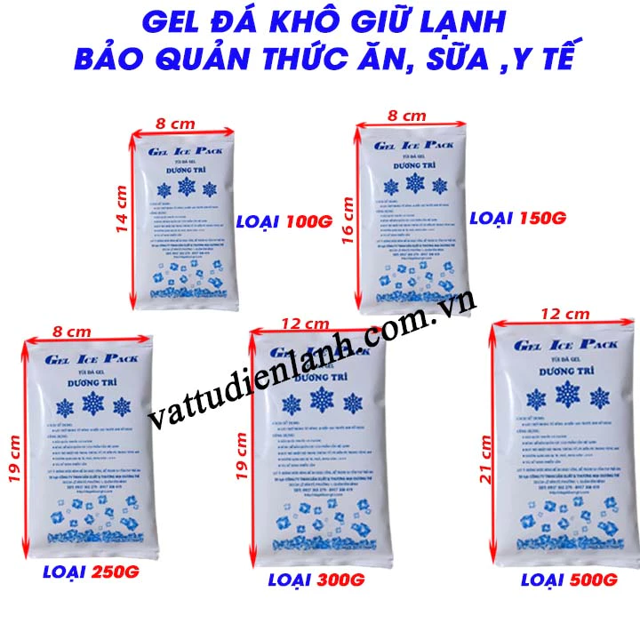 Gel đá khô giữ lạnh, túi đá gel giữ lạnh mỹ phẩm, bảo quản kem, socola, thực phẩm