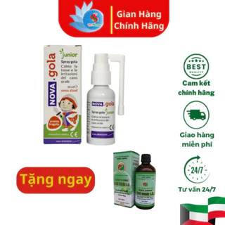 Xịt họng Nova Gola keo ong 30ml hỗ trợ giảm ho ngứa rát họng an toàn cho bé