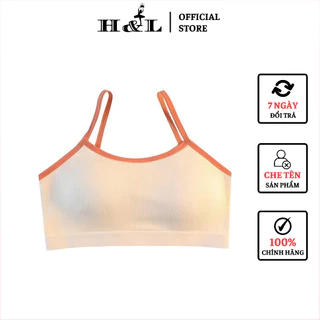 Áo bra nữ cotton gân tăm mút mỏng mềm mại có thể tháo rời, 2 dây thoáng mát HL BOUTIQUE B7868