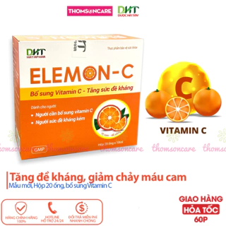 Siro Bổ sung vitamin C cho bé, tăng sức đề kháng cho trẻ, tăng miễn dịch Elemon C - Hộp 20 ống vtm giảm chảy máu cam