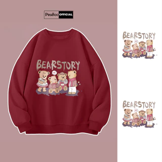 Áo Sweater Bearstory Nam Nữ By PEABOO Unisex Chất Nỉ Lót Bông Form Rộng