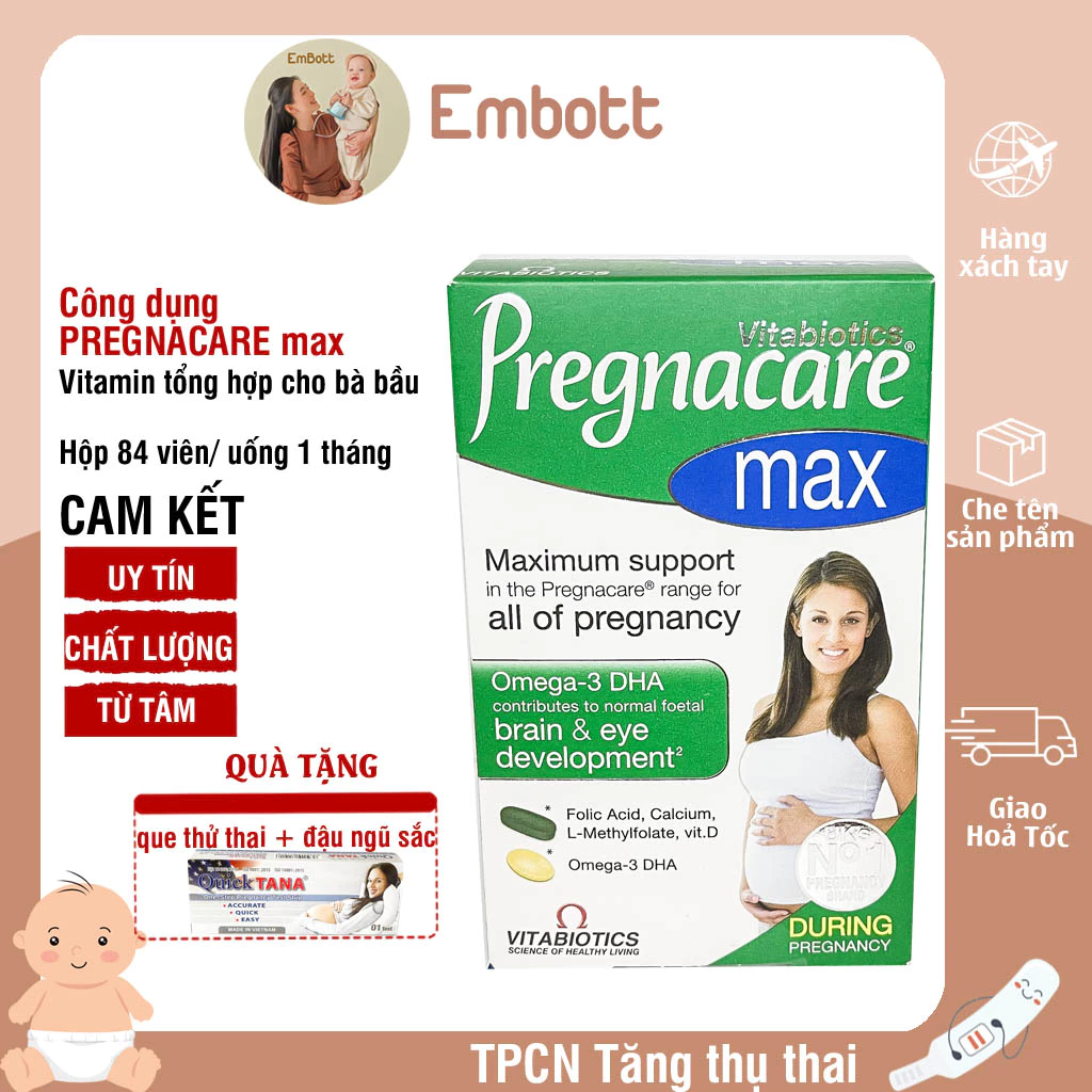 Pregnacare max conception vitamin tổng hợp cho bà bầu Hộp 84 viên Embott22