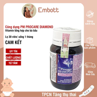 pm procare diamond lọ 30 viên vitamin cho bà bầu chính hãng Embott22