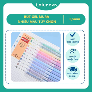 Bút gel MIRA ngòi 0.5mm nhiều màu tùy chọn cho học sinh Lalunavn- A24