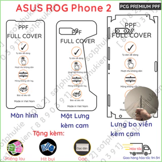 Dán PPF Asus Rog Phone 2 cho màn hình, mặt lưng kèm cam, lưng bo viền kèm cam loại trong loại nhám