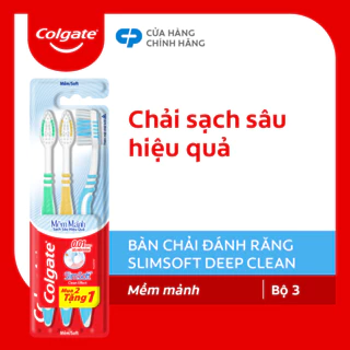 Bộ 3 bàn chải Colgate SlimSoft Deep Clean sạch sâu hiệu quả