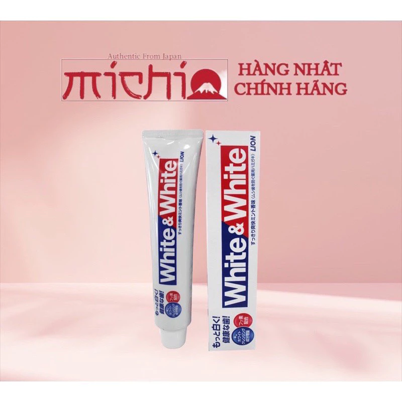 Kem đánh răng White & White Lion làm trắng răng , hơi thở thơm mát 150g Nhật Bản