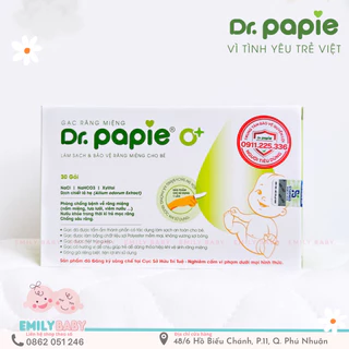 Gạc rơ lưỡi Dr Papie vệ sinh răng miệng cho bé 30 gói