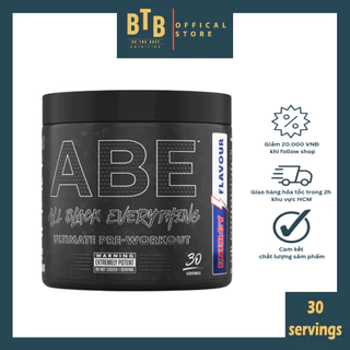 Bột tăng sức mạnh pre workout ABE 30 lần dùng tập trung tỉnh táo tăng cường sức mạnh từ APPLIED NUTRITION