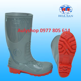 Ủng bảo hộ lao động mũi thép đế thép Hoa San size 39-43, ủng chống đinh, ủng mũi thép U011