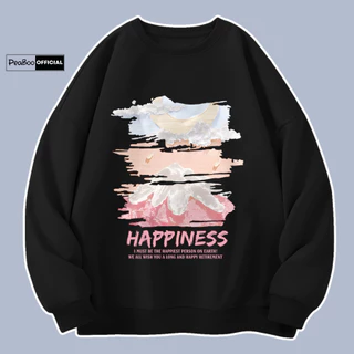 Áo Sweater Happiness Nam Nữ By PEABOO Unisex Chất Nỉ Lót Bông Form Rộng