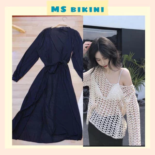 Áo choàng phối bikini đồ đi biển nữ choàng chất voan ren và lưới tim Misa Ms22