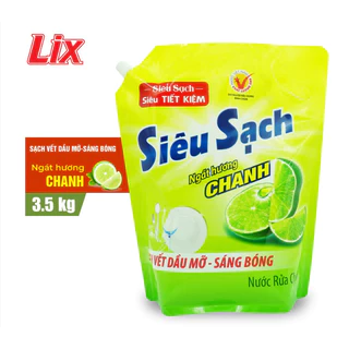 Túi nước rửa chén LIX siêu sạch hương chanh 3.5kg