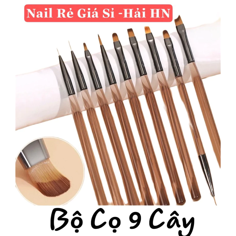 bộ cọ 9 cây Vẽ móng,vẽ Nét Nail HN