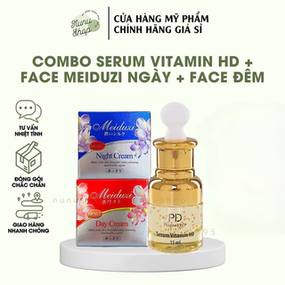Combo Serum Vitamin HD + Kem Face Meiduzi Ngày + Meiduzi Đêm