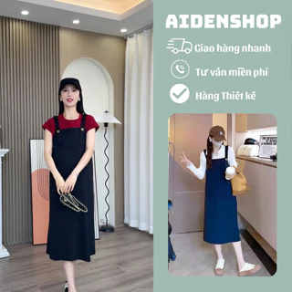 Yếm bầu công sở thiết kế dáng dài Aidenshop đầm bầu công sở(không áo)