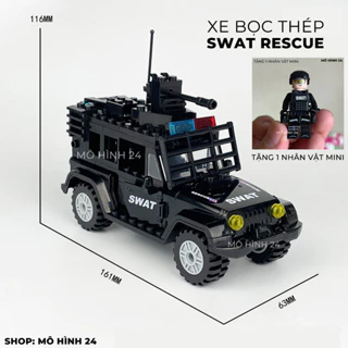 Đồ chơi lắp ghép xếp hình ôtô oto Xe Bọc THép Swat Rescue CHỐNG khủng bố giá rẻ MINI cảnh sát army ĐẶC CHỦNG quân đội