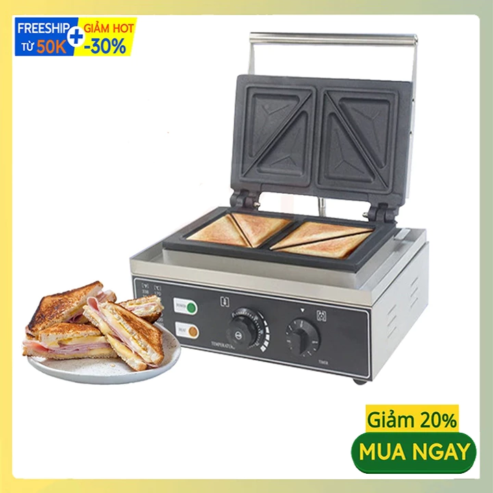 Máy nướng bánh 2200W chất liệu inox không gỉ, vệ sinh dễ dàng