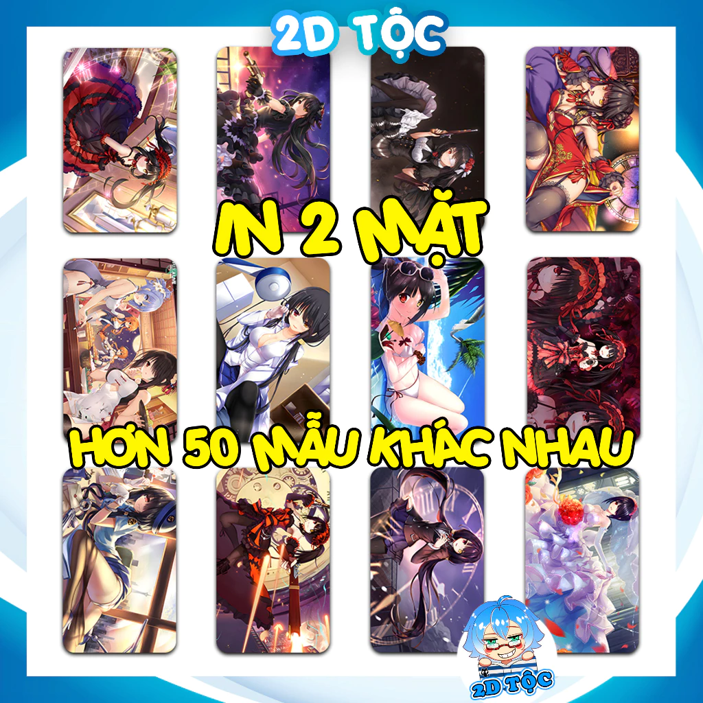 [HÀNG CÓ SẴN] Thẻ Card Bo Góc in 2 mặt Tokisaki Kurumi Anime Manga Date A Live(4) - Giấy Dày Cứng - Có Cán Màng