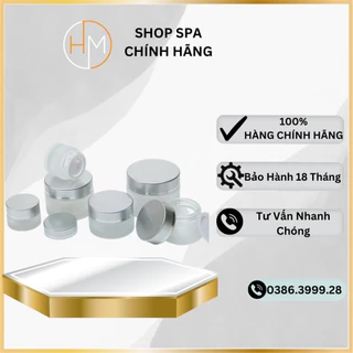 Hũ triết Mỹ Phẩm 10g 20g Thủy tinh đục Nắp bạc