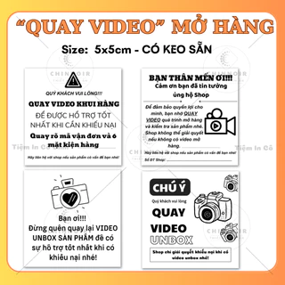 TEM "QUAY VIDEO" MỞ HÀNG - KÍCH THƯỚC 5X5cm - Tiệm In Cô Chin