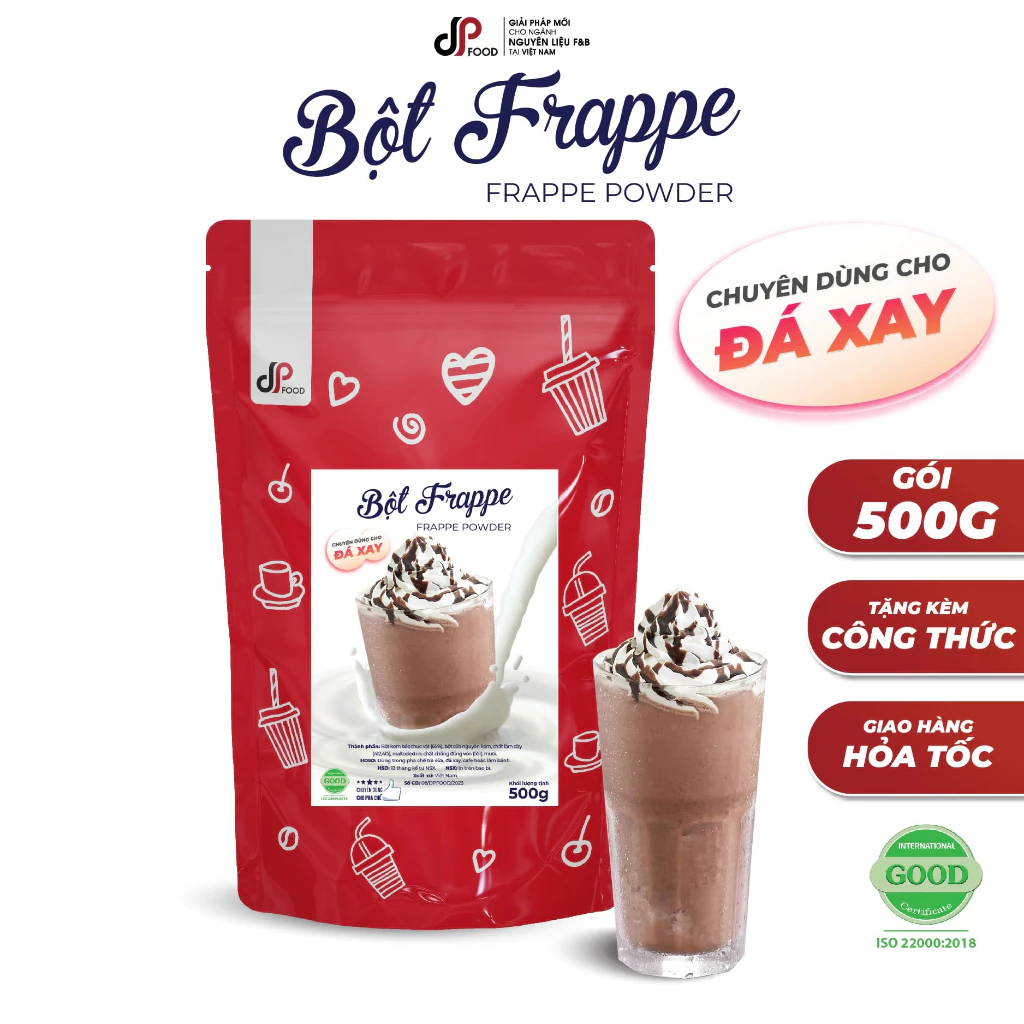 Bột Frappe DPFOOD 500G - Chống Tan đá, Hạn Chế Tách Nước Cho Đá Xay, Smoothie, Sinh Tố,...