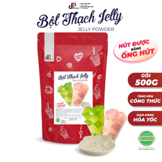 Bột Jelly DPFOOD - Gói 500G - Làm Thạch Hút, Topping Trà Sữa, Trà Trái Cây, Thạch Freeze Đá Xay,...