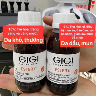 Full chai 100 ml Tinh chất làm trăng đều màu trẻ hoá da gigi Ester C 13% 15% mandelic peel