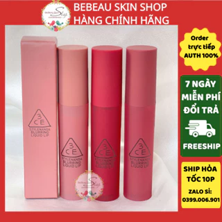 Son Kem Lì 3CE Blurring Liquid Lip 5.5g Bearberry Stick Around Delicate Soul Claret Nude Scene Hiệu Ứng Làm Mờ Vân Môi