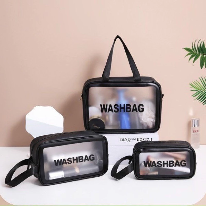 [HCM Giá Rẻ] Set 3 Túi WASHBAG Đựng Mỹ Phẩm Phụ Kiện Trang Điểm Đi Biển Đi Bơi Trong Suốt Chống Thấm