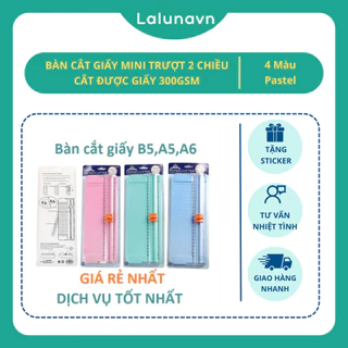 Bàn cắt giấy mini khổ B5 A5 A6 cắt đc giấy 300gsm đc nhiều lần trượt 2 chiều sắc bén Lalunavn - B80