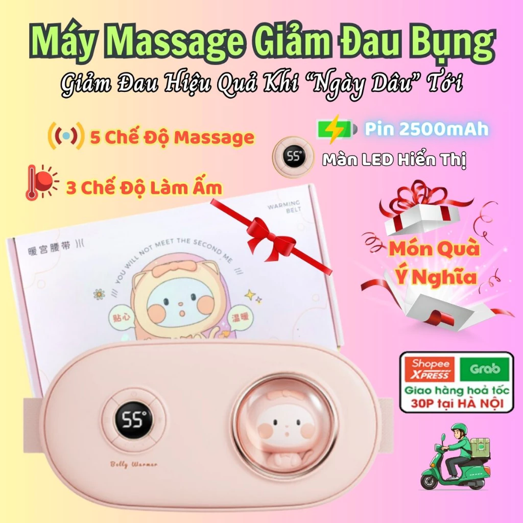 Máy Làm Ấm Bụng Kinh, Máy Chườm Nóng Rung Massage Giúp Làm Ấm Tử Cung Giảm Đau Bụng Kinh Nguyệt Cho Phụ Nữ Đến Kì