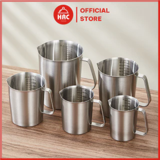 Ca Đong Inox Định lượng 304 Có Vạch Chia Nhiều Kích Cỡ Size 500ml 700ml 1L 2L