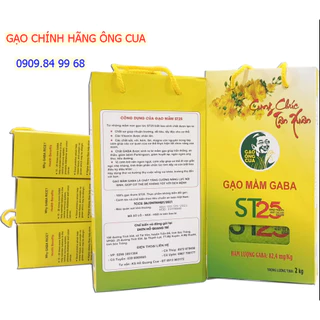 GẠO MẦM ST25 HỒ QUANG CUA hộp 2kg- TỐT CHO SỨC KHOẺ, GIẢM ĐƯỜNG HUYẾT, GIẢM CÂN Khối lượng tịnh: 2kg