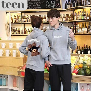 Áo Hoodie Gấu MikeBear Nỉ Bông Dày Dặn Siêu Ấm, Áo Khoác Unisex Nam Nữ Form Rộng Cao Cấp