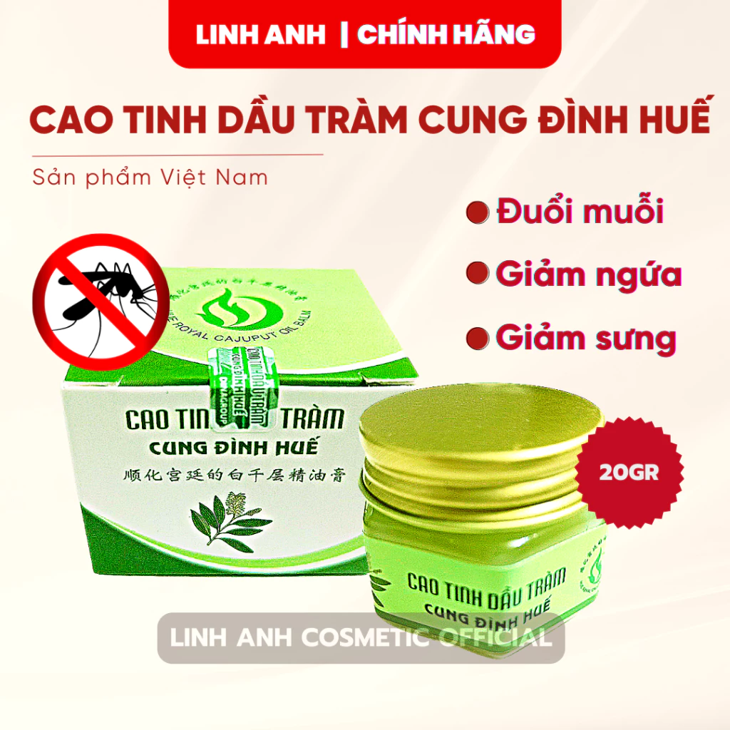 Cao Tràm Đuổi Muỗi - Giảm Sưng Vết Muỗi Đốt Tinh Dầu Tràm Cung Đình Huế 20gr