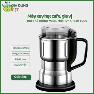 Máy xay hạt khô, xay bột, gia vị cà phê đa năng,công suất 300w,6 lưỡi dao cực bén, chất liệu cối inox, bảo hành 12 tháng