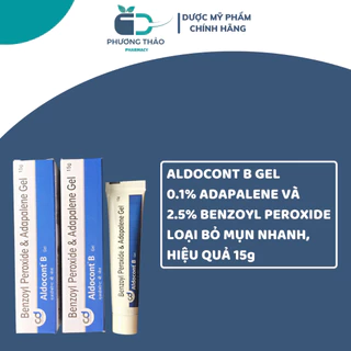 Aldocont B gel 0.1% adapalene và 2.5% benzoyl peroxide, giảm mụn sưng nhanh, mụn ẩn hiệu quả 15g - Phương Thảo Pharmacy