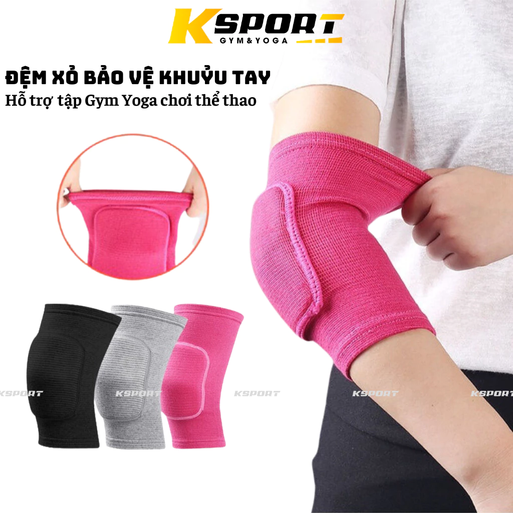 Đai Xỏ Khuỷu Tay, Băng Bảo Vệ Khuỷu Tay Đệm Mút Hỗ Trợ Tập Gym, Yoga
