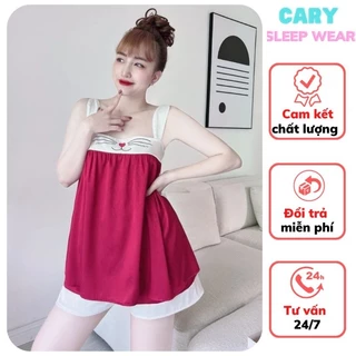 Bộ ngủ 2 dây hoat hình chất kate lụa cao cấp mềm mát mặc nhà dễ thương CARY