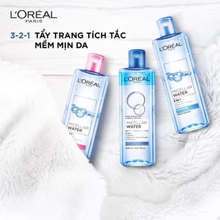 Nước Tẩy Trang L'oreal Refreshing 400ml Dành Cho Da Dầu Da Nhạy Cảm, Dưỡng ẩm cho da khô, Làm Sạch Sâu Trang Điểm 3 in 1