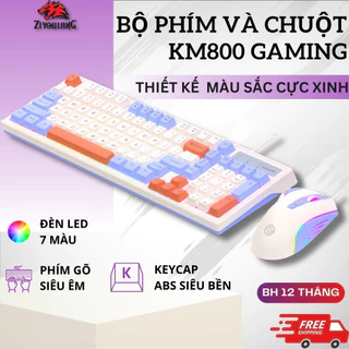 Bộ Bàn Phím Giả Cơ Gaming Cao Cấp ZiyouLang Km800 LED PRO Gõ Êm, Chơi Game Máy Tính Esport