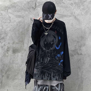 Áo Sweater Yamamoto Yohji punk tối màu phong cách Harajuku Nhật Bản