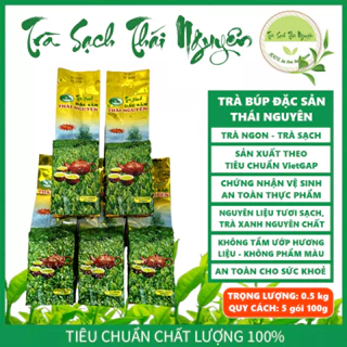 Trà Búp Đặc Sản Thái Nguyên - Trà Bắc - Nguyên Chất - Trà Sạch - 0.5kg (5 gói x 100g)