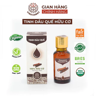 Tinh dầu quế nguyên chất hữu cơ Vinasamex - Tinh dầu Organic cao cấp xuất khẩu