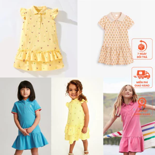 Bst váy polo hoạ tiết sắc màu cho bé Little Maven thời trang trẻ em từ 2-7 tuổi
