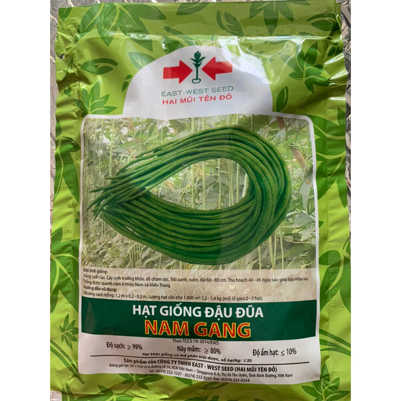 Hạt giống đậu đũa xanh nam giang HMT, gói 100g